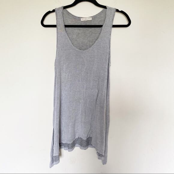 Asymmetrical Raw Hem Flowy Tank - Picture 1 of 6
